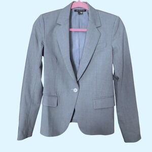 Theory Gabe N Edition Virgin Wool Blazer Blue 0 Career Business Chic Minimalist